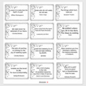 Twaalf Verdriet Citaten Botanische Hoek Lijst Teke Sticker (Vel)