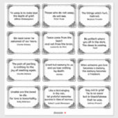 Twaalf Verdriet Citaten in Roos Hoek Lijst Tekenin Sticker (Vel)