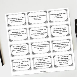 Twaalf Verdriet Citaten in Roos Hoek Lijst Tekenin Sticker