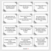 Twaalf Verdriet Citaten in Roos Lijst Tekening Sticker (Vel)