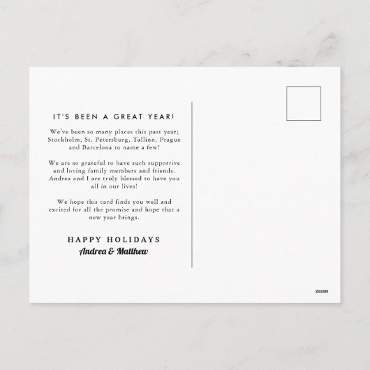 Twaalf Vierkante Fotocollage Happy Holiday Briefka Feestdagenkaart (Achterkant)