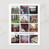 Twaalf Vierkante Fotocollage Happy Holiday Briefka Feestdagenkaart (Voorkant)