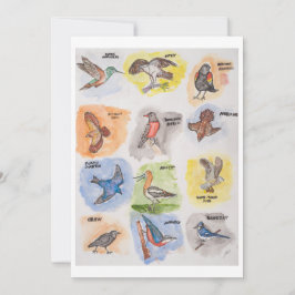 Twaalf Vogels Wenskaart Feestdagenkaart