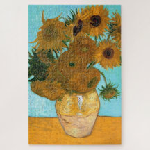 Twaalf Zonnebloemen in een Vase (stilstaand schild