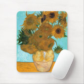 Twaalf Zonnebloemen in een Vase (stilstaand schild Muismat (Met muis)