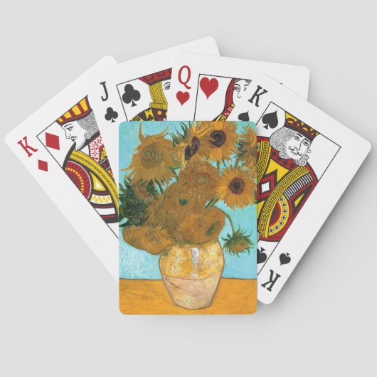 Twaalf Zonnebloemen in een Vase (stilstaand schild Pokerkaarten (Achterkant)