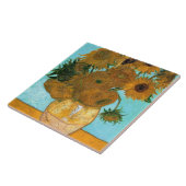 Twaalf Zonnebloemen in een Vase (stilstaand schild Tegeltje (Zijkant)