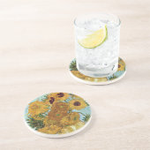 Twaalf zonnebloemen van Van Gogh Zandsteen Onderzetter (Zijkant)