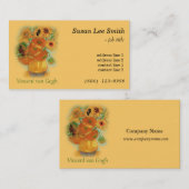 Twaalf zonnebloemen van Vincent van Gogh. Geel Visitekaartje (Voorkant / Achterkant)