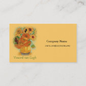 Twaalf zonnebloemen van Vincent van Gogh. Geel Visitekaartje (Achterkant)