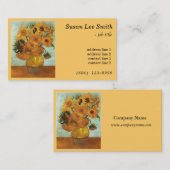 Twaalf zonnebloemen van Vincent van Gogh. Geel Visitekaartje (Voorkant / Achterkant)