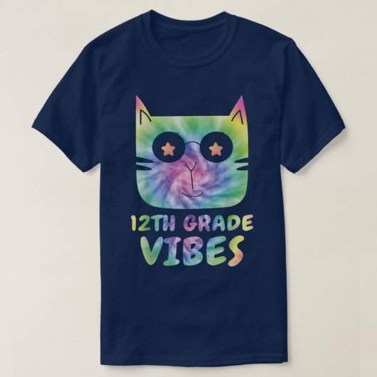 Twaalfde 12e graad Vibes Cute Tie Dye Cat Kat B T-shirt (Design voorkant)