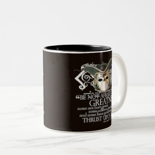 Twaalfde citaat nachtacht tweekleurige koffiemok (Voorkant rechts)