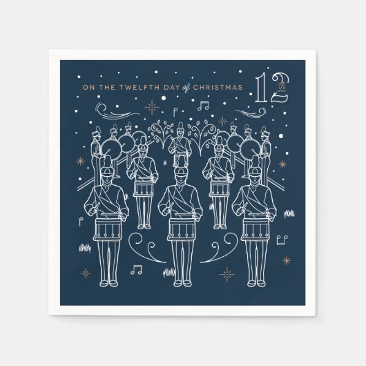 Twaalfde dag van de Kerstfeest Papieren servetten (Voorkant)