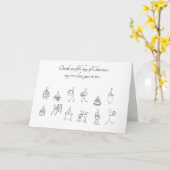 Twaalfde Dag van Kerstkaart Kaart (Gele Bloem)