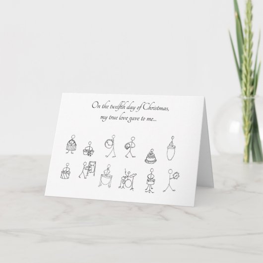 Twaalfde Dag van Kerstkaart Kaart (Voorkant)