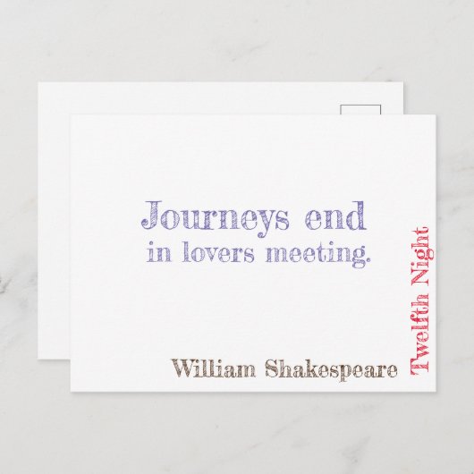 Twaalfde nacht briefkaart (Voorkant / Achterkant)