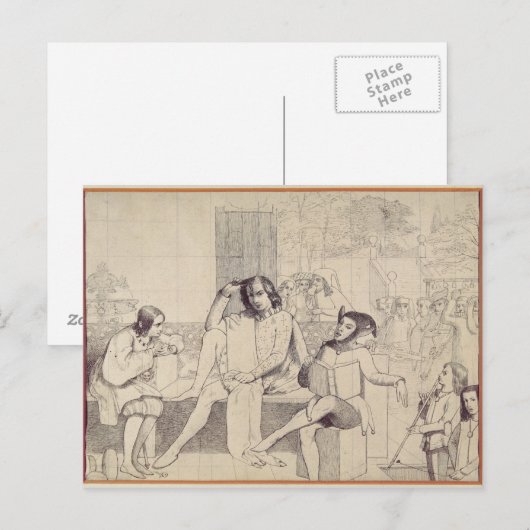 Twaalfde nacht, c.1850 briefkaart (Voorkant / Achterkant)