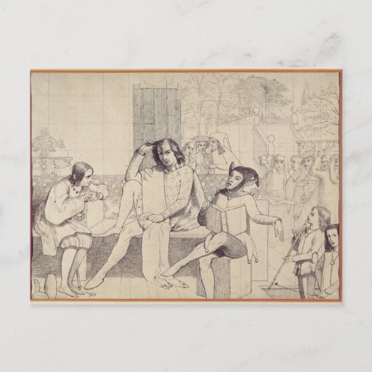 Twaalfde nacht, c.1850 briefkaart (Voorkant)