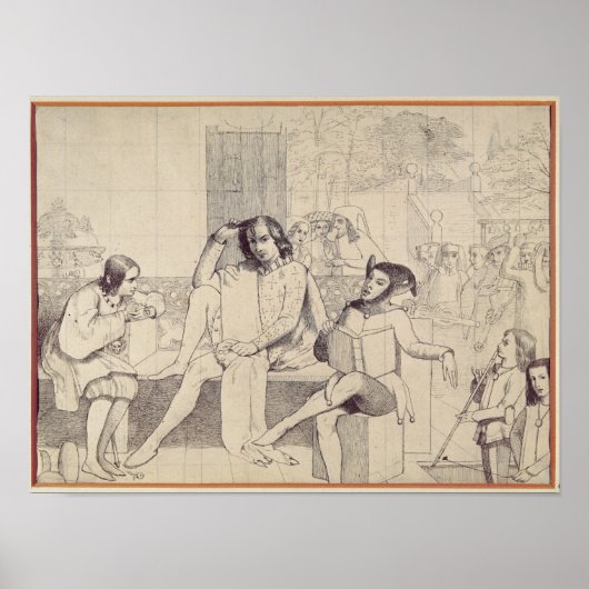 Twaalfde nacht, c.1850 poster (Voorkant)