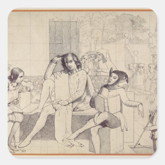 Twaalfde nacht, c.1850 vierkante sticker (Voorkant)