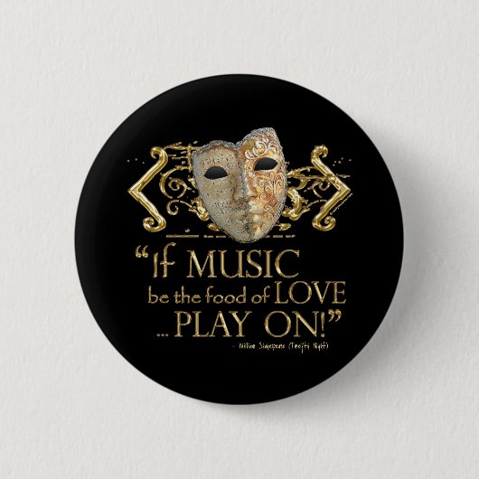 Twaalfde negen muziekprijsopgave (Gold-versie) Ronde Button 5,7 Cm (Voorkant)