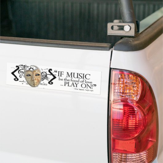Twaalfde Night Music Quote Bumpersticker (Op Truck)