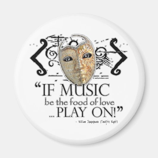 Twaalfde Night Music Quote Magneet (Voorkant)