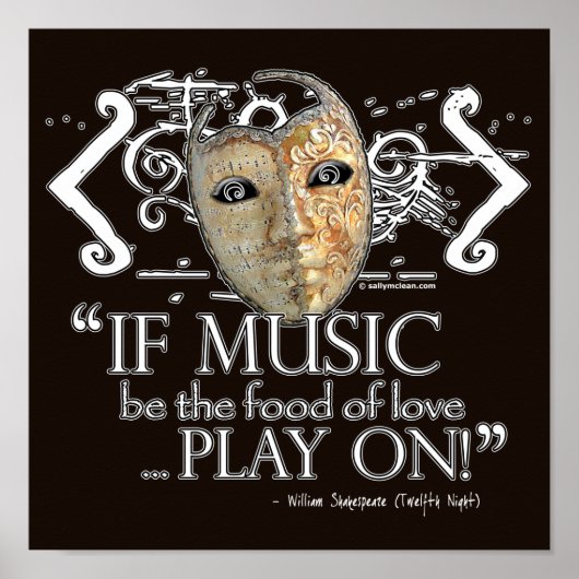 Twaalfde Night Music Quote Poster (Voorkant)