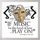 Twaalfde Night Music Quote Poster (Voorkant)