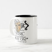 Twaalfde Night Music Quote Tweekleurige Koffiemok (Voorkant links)