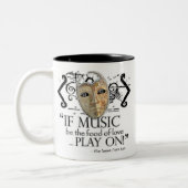 Twaalfde Night Music Quote Tweekleurige Koffiemok (Links)