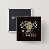Twaalfde Night Music Quote Vierkante Button 5,1 Cm (Voorkant /achterkant)