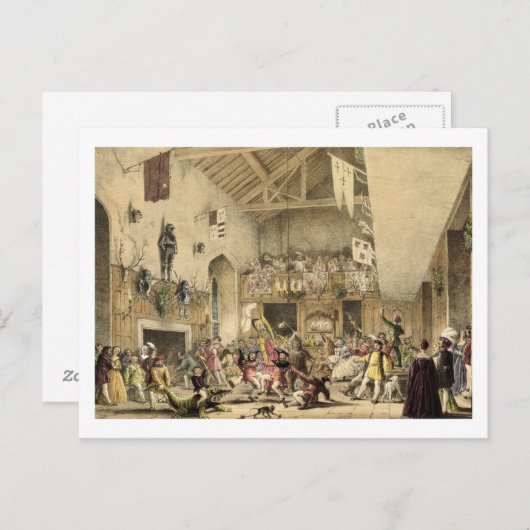 Twaalfde zondendagen in de Grote Hal, Haddon Hal Briefkaart (Voorkant / Achterkant)