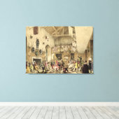 Twaalfde zondendagen in de Grote Hal, Haddon Hal Canvas Afdruk (Insitu (Houten vloer))