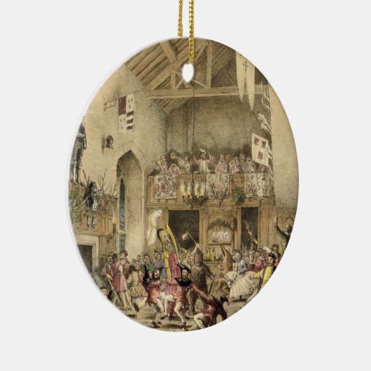 Twaalfde zondendagen in de Grote Hal, Haddon Hal Keramisch Ornament (Rechts)