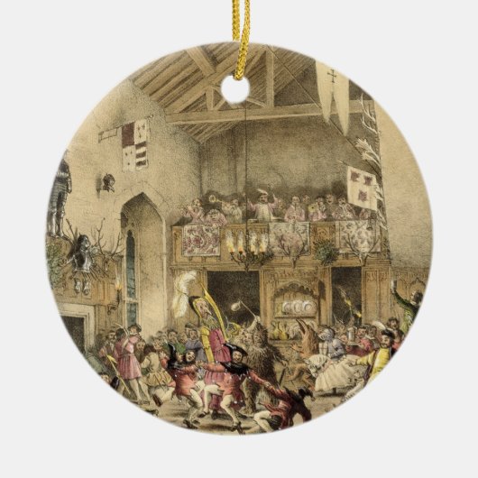 Twaalfde zondendagen in de Grote Hal, Haddon Hal Keramisch Ornament (Voorkant)