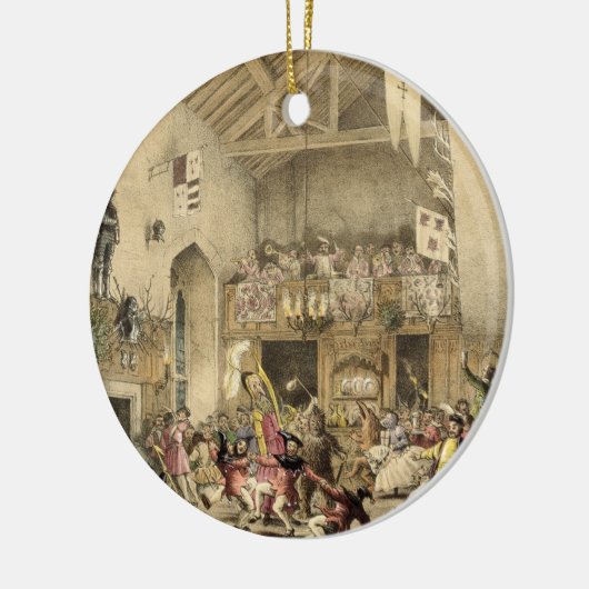 Twaalfde zondendagen in de Grote Hal, Haddon Hal Keramisch Ornament (Links)