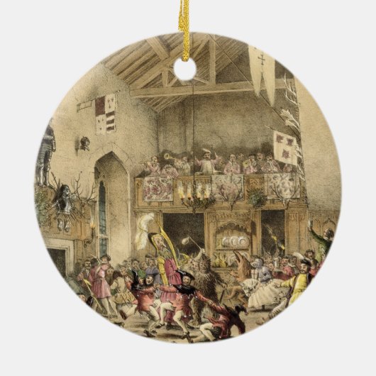 Twaalfde zondendagen in de Grote Hal, Haddon Hal Keramisch Ornament (Achterkant)