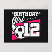 Twaalfjarig meisje voetbal verjaardag briefkaart (Voorkant)
