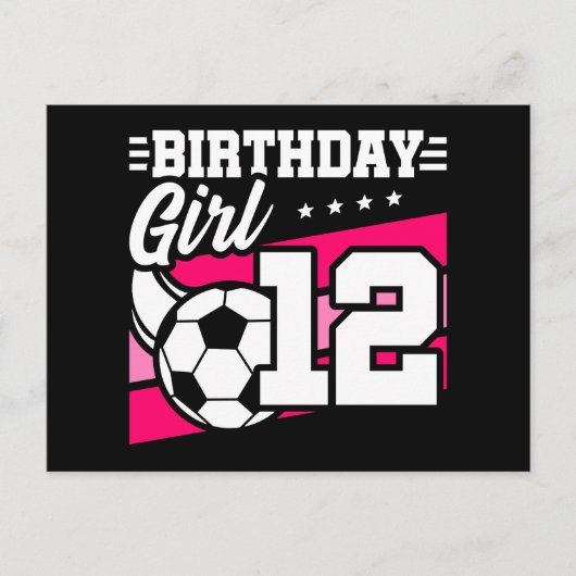 Twaalfjarig meisje voetbal verjaardag briefkaart (Voorkant)