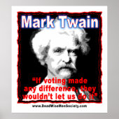 Twain het Citaat van het Verschil van het Stemmen  Poster (Voorkant)