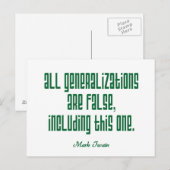 Twain over generalisaties briefkaart (Voorkant / Achterkant)