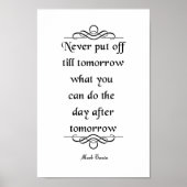 Twain-prijsopgave markeren, nooit uitgeschakeld poster (Voorkant)