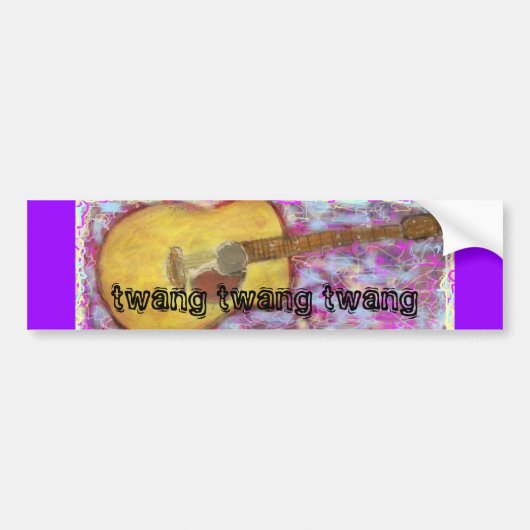 twang twang twang Acoustic Guitar Bumpersticker (Voorkant)
