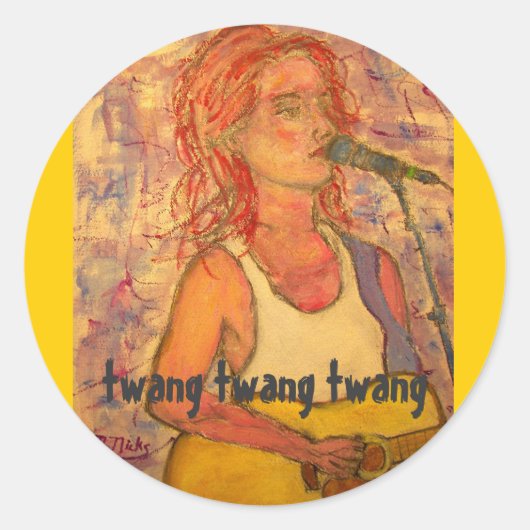 twang twang twang songstress ronde sticker (Voorkant)
