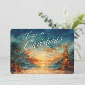 Twas Christmas in July Beach Holiday Kaart – 5x7 (Staand voorkant)