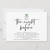 Twas de avond voor de bruiloft, repetitie diner kaart (Voorkant)