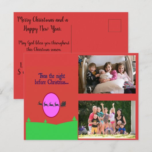 Twas de avond voor kerst feestdagenkaart (Voorkant / Achterkant)