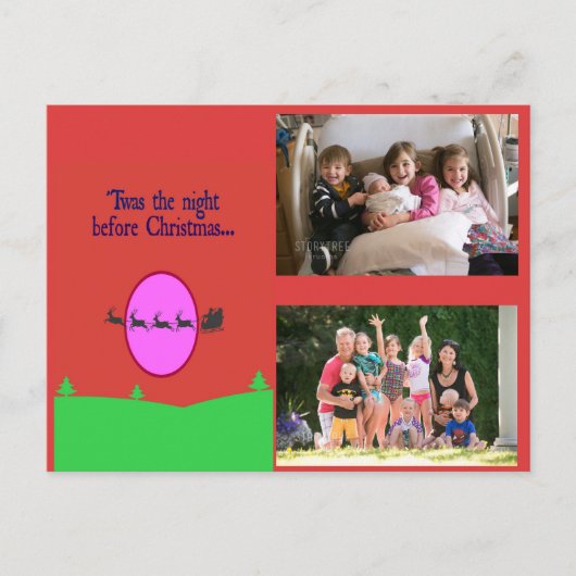 Twas de avond voor kerst feestdagenkaart (Voorkant)